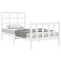 vidaXL Estructura de cama con cabecero madera maciza blanco 100x200 cm