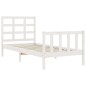 vidaXL Estructura de cama con cabecero madera maciza blanco 100x200 cm