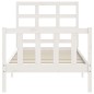 vidaXL Estructura de cama con cabecero madera maciza blanco 100x200 cm