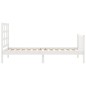 vidaXL Estructura de cama con cabecero madera maciza blanco 100x200 cm