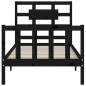 vidaXL Estructura de cama individual con cabecero madera maciza negro vidaXL Estructura de cama individual con cabecero madera maciza negro
