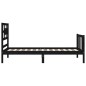 vidaXL Estructura de cama individual con cabecero madera maciza negro vidaXL Estructura de cama individual con cabecero madera maciza negro