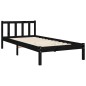 vidaXL Estructura de cama individual con cabecero madera maciza negro vidaXL Estructura de cama individual con cabecero madera maciza negro