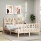 vidaXL Estructura de cama con cabecero madera maciza 140x190 cm vidaXL Estructura de cama con cabecero madera maciza 140x190 cm