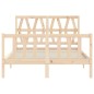 vidaXL Estructura de cama con cabecero madera maciza 140x190 cm vidaXL Estructura de cama con cabecero madera maciza 140x190 cm