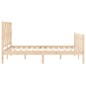 vidaXL Estructura de cama con cabecero madera maciza 140x190 cm vidaXL Estructura de cama con cabecero madera maciza 140x190 cm