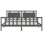 vidaXL Estructura de cama con cabecero madera maciza gris 200x200 cm