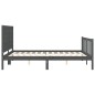 vidaXL Estructura de cama con cabecero madera maciza gris 160x200 cm