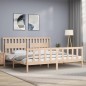 vidaXL Estructura de cama con cabecero madera maciza 200x200 cm