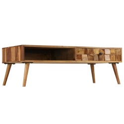 vidaXL Mesa de centro madera maciza sheesham acabado miel 110x50x37 cm 