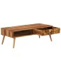 vidaXL Mesa de centro madera maciza sheesham acabado miel 110x50x37 cm vidaXL Mesa de centro madera maciza sheesham acabado miel 110x50x37 cm