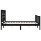 vidaXL Estructura cama de matrimonio con cabecero madera maciza negra