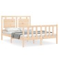 vidaXL Estructura de cama de matrimonio con cabecero madera maciza vidaXL Estructura de cama de matrimonio con cabecero madera maciza