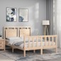 vidaXL Estructura de cama de matrimonio con cabecero madera maciza vidaXL Estructura de cama de matrimonio con cabecero madera maciza
