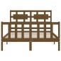 vidaXL Estructura de cama matrimonio con cabecero madera marrón miel vidaXL Estructura de cama matrimonio con cabecero madera marrón miel