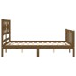 vidaXL Estructura de cama matrimonio con cabecero madera marrón miel vidaXL Estructura de cama matrimonio con cabecero madera marrón miel