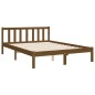 vidaXL Estructura de cama matrimonio con cabecero madera marrón miel vidaXL Estructura de cama matrimonio con cabecero madera marrón miel