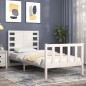 vidaXL Estructura de cama individual con cabecero madera maciza blanco vidaXL Estructura de cama individual con cabecero madera maciza blanco