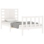 vidaXL Estructura de cama individual con cabecero madera maciza blanco vidaXL Estructura de cama individual con cabecero madera maciza blanco