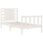 vidaXL Estructura de cama individual con cabecero madera maciza blanco vidaXL Estructura de cama individual con cabecero madera maciza blanco