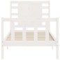 vidaXL Estructura de cama individual con cabecero madera maciza blanco vidaXL Estructura de cama individual con cabecero madera maciza blanco