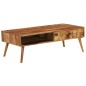 vidaXL Mesa de centro madera maciza sheesham acabado miel 110x50x37 cm vidaXL Mesa de centro madera maciza sheesham acabado miel 110x50x37 cm