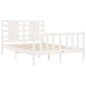 vidaXL Estructura de cama con cabecero madera maciza blanco 120x200 cm