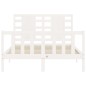 vidaXL Estructura de cama con cabecero madera maciza blanco 120x200 cm