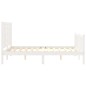 vidaXL Estructura de cama con cabecero madera maciza blanco 120x200 cm