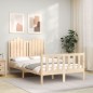 vidaXL Estructura de cama de matrimonio con cabecero madera maciza vidaXL Estructura de cama de matrimonio con cabecero madera maciza