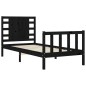 vidaXL Estructura de cama con cabecero madera maciza negro 100x200 cm vidaXL Estructura de cama con cabecero madera maciza negro 100x200 cm