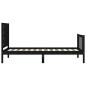 vidaXL Estructura de cama con cabecero madera maciza negro 100x200 cm vidaXL Estructura de cama con cabecero madera maciza negro 100x200 cm