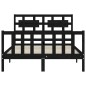 vidaXL Estructura de cama con cabecero madera maciza negro 120x200 cm