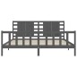 vidaXL Estructura de cama con cabecero madera maciza gris 200x200cm vidaXL Estructura de cama con cabecero madera maciza gris 200x200cm