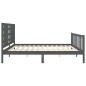 vidaXL Estructura de cama con cabecero madera maciza gris 200x200cm vidaXL Estructura de cama con cabecero madera maciza gris 200x200cm