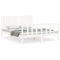 vidaXL Estructura de cama con cabecero madera maciza blanco 160x200 cm vidaXL Estructura de cama con cabecero madera maciza blanco 160x200 cm