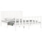 vidaXL Estructura de cama con cabecero madera maciza blanco 160x200 cm vidaXL Estructura de cama con cabecero madera maciza blanco 160x200 cm