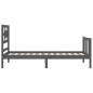 vidaXL Estructura de cama con cabecero madera maciza gris 100x200 cm