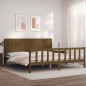 vidaXL Estructura cama y cabecero madera maciza marrón miel 200x200 cm