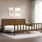 vidaXL Estructura cama y cabecero madera maciza marrón miel 200x200 cm
