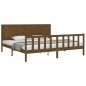 vidaXL Estructura cama y cabecero madera maciza marrón miel 200x200 cm