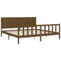 vidaXL Estructura cama y cabecero madera maciza marrón miel 200x200 cm