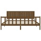 vidaXL Estructura cama y cabecero madera maciza marrón miel 200x200 cm