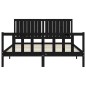 vidaXL Estructura de cama con cabecero madera maciza negro 160x200 cm vidaXL Estructura de cama con cabecero madera maciza negro 160x200 cm