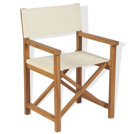 vidaXL Silla de director plegable madera maciza de teca  
