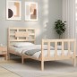 vidaXL Estructura de cama con cabecero madera maciza 90x200 cm vidaXL Estructura de cama con cabecero madera maciza 90x200 cm
