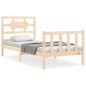 vidaXL Estructura de cama con cabecero madera maciza 90x200 cm vidaXL Estructura de cama con cabecero madera maciza 90x200 cm