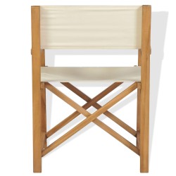 vidaXL Silla de director plegable madera maciza de teca  