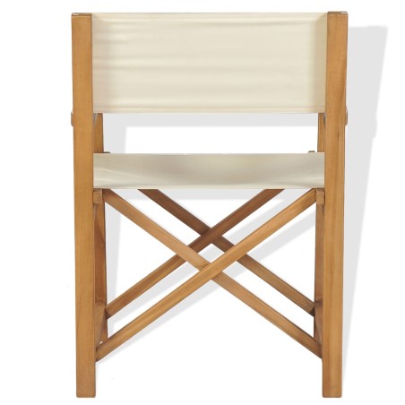 vidaXL Silla de director plegable madera maciza de teca  