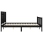 vidaXL Estructura cama de matrimonio con cabecero madera maciza negro vidaXL Estructura cama de matrimonio con cabecero madera maciza negro